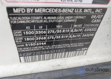 2008 Mercedes-Benz Gl 320 Cdi 4Matic из США, поврежденный, VIN 4JGBF22E38A331412